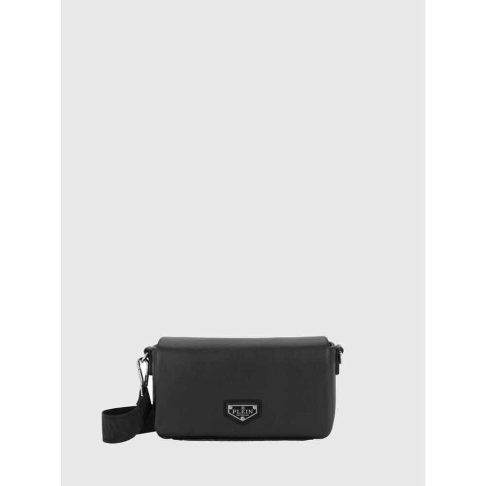 Philipp Plein Smooth Leather Crossbody Bag With Metal Logo And Flap